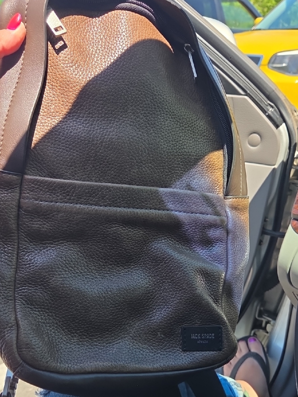 Jack Spade Brown Pebbled Leather Backpack
